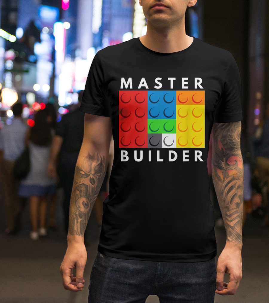 Master Builder Building Blocks Colorful Brick T-Shirt