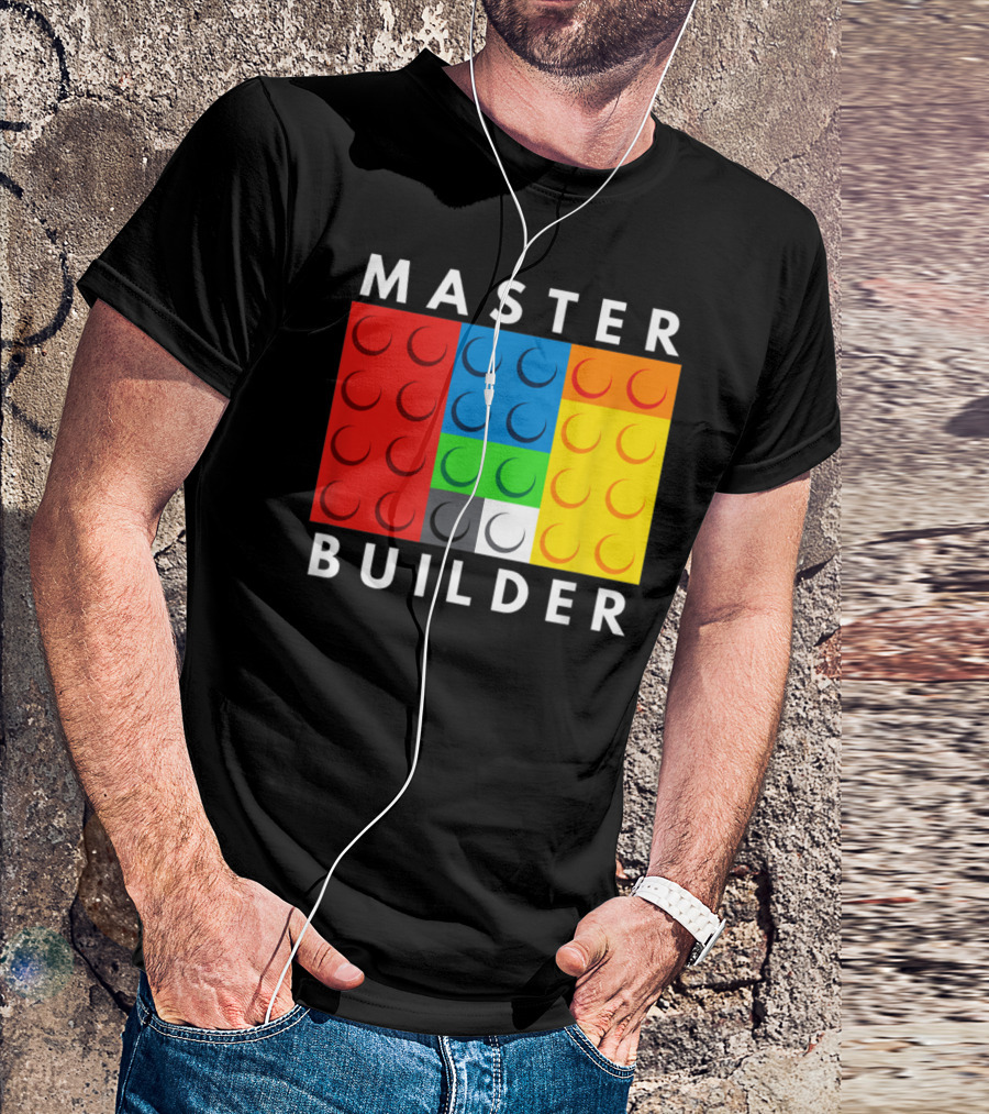 Master Builder Building Blocks Colorful Brick T-Shirt