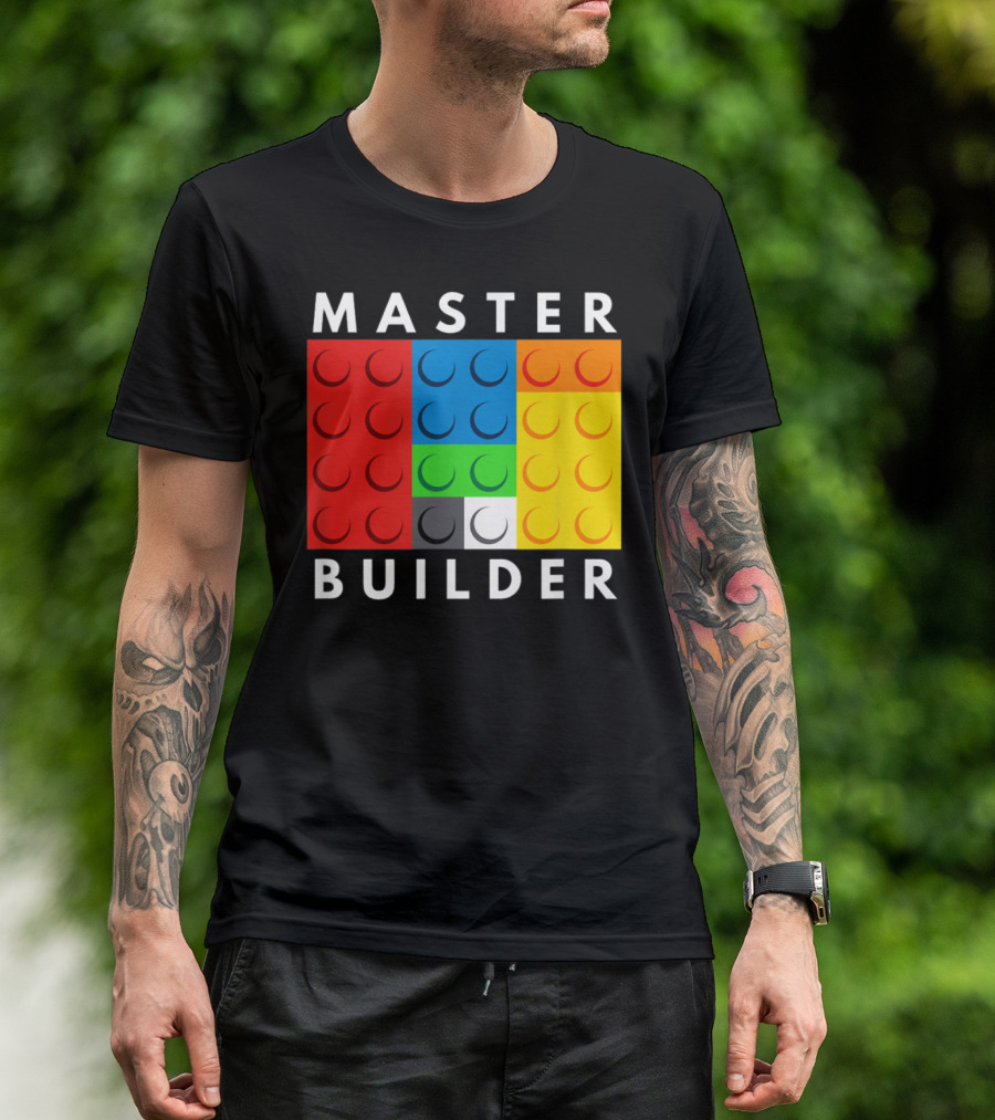 Master Builder Building Blocks Colorful Brick T-Shirt
