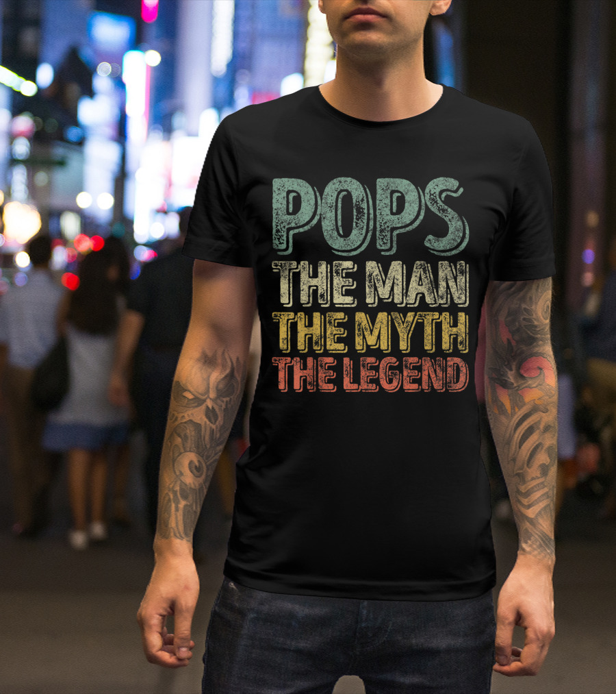 Pops The Man The Myth The Legend Christmas Papa T-Shirt