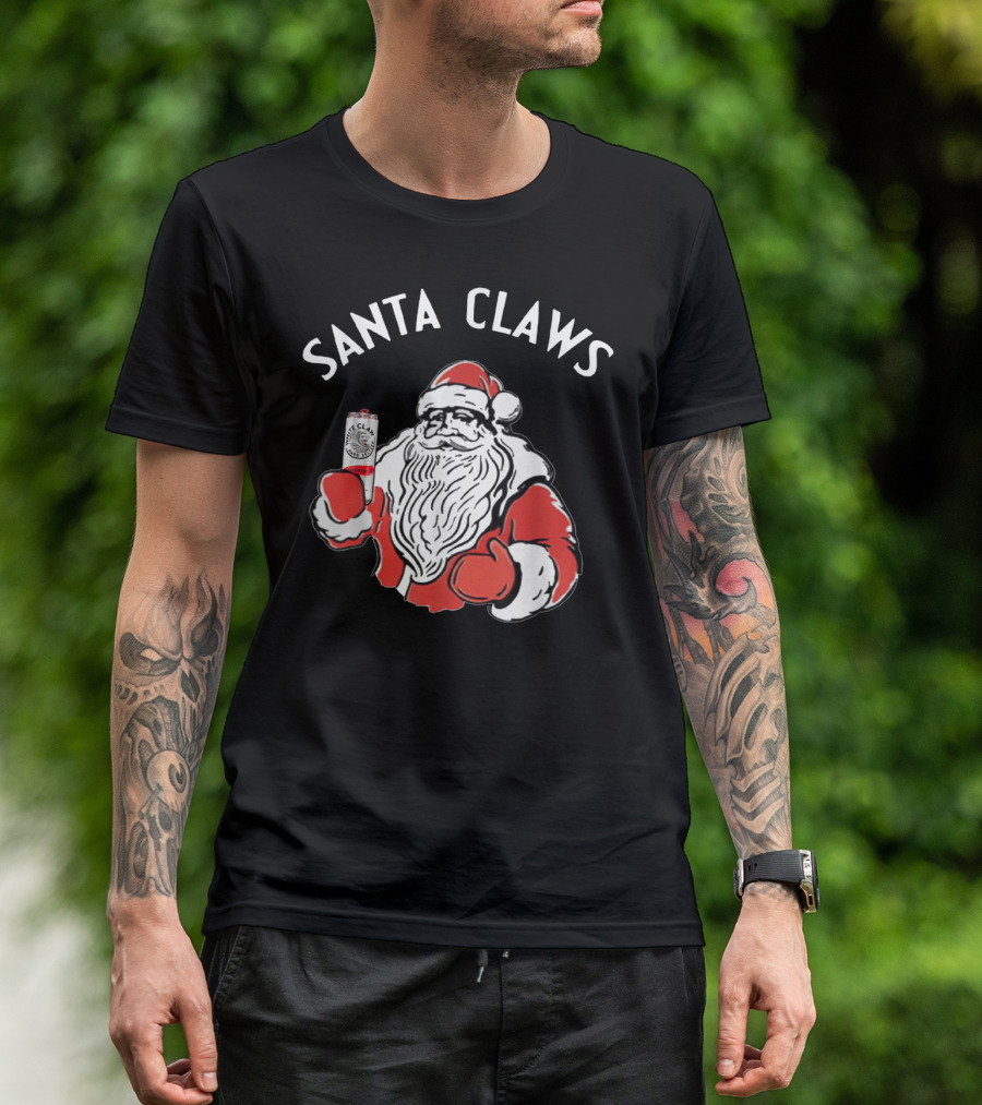 Santa Claws Christmas White Claw Santa T-Shirt