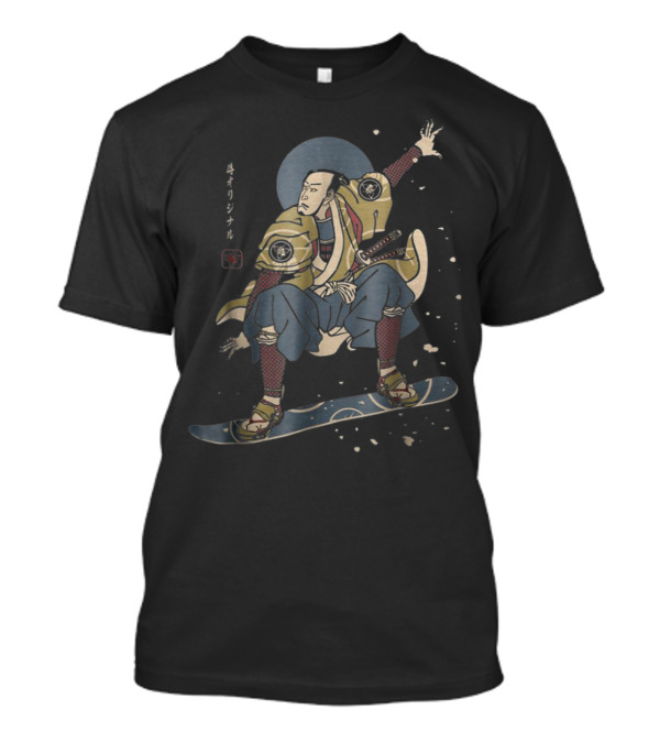 SNOWBOARDSAMURAI Windsurfing Ukiyo-e Style Snowboarding Samurai T-Shirt