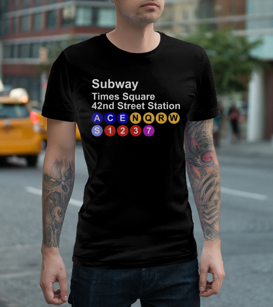 Subway Times Square 42nd Street Station A C E N Q R W S 1 2 3 7 T-Shirt