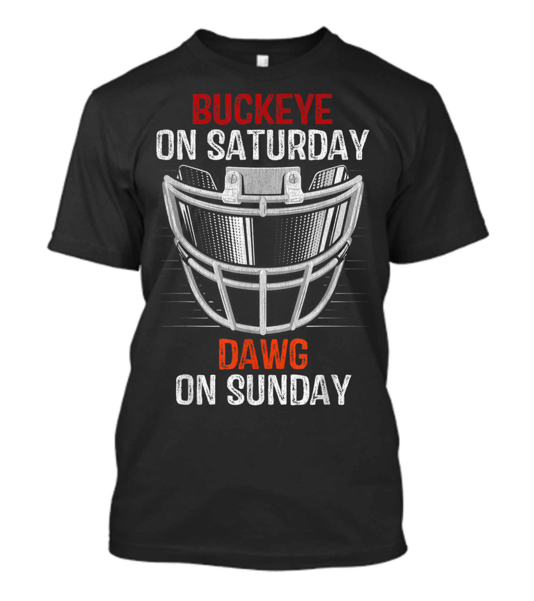 Buckeye On Saturday Dawg On Sunday Football Helmet Fan Crossover T-Shirt