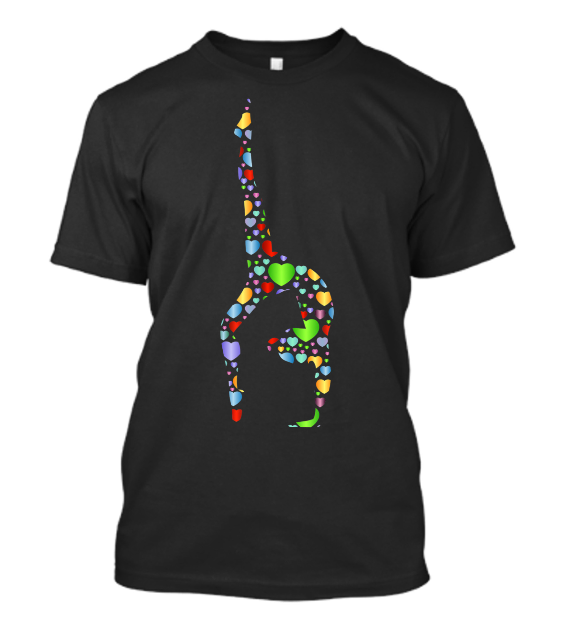 Multicolor Hearts Gymnastics Silhouette Gymnast T-Shirt