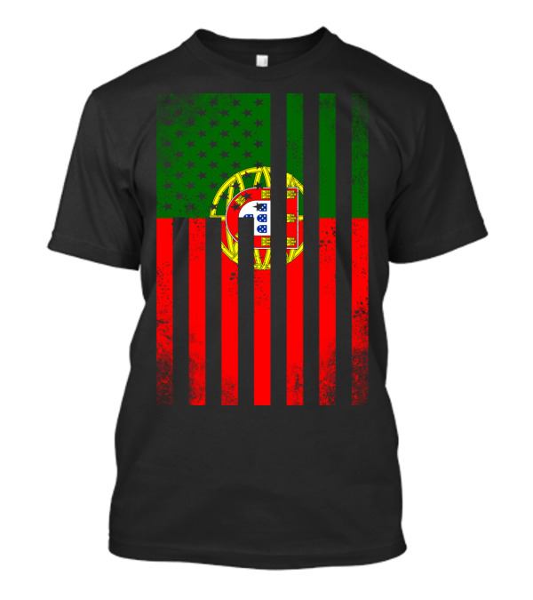 Half Portuguese Flag American Inside Me USA Flag Fusion T-Shirt