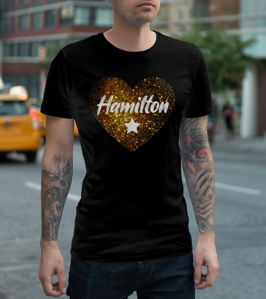 Hamilton Heart Star Gold Sparkle T-Shirt