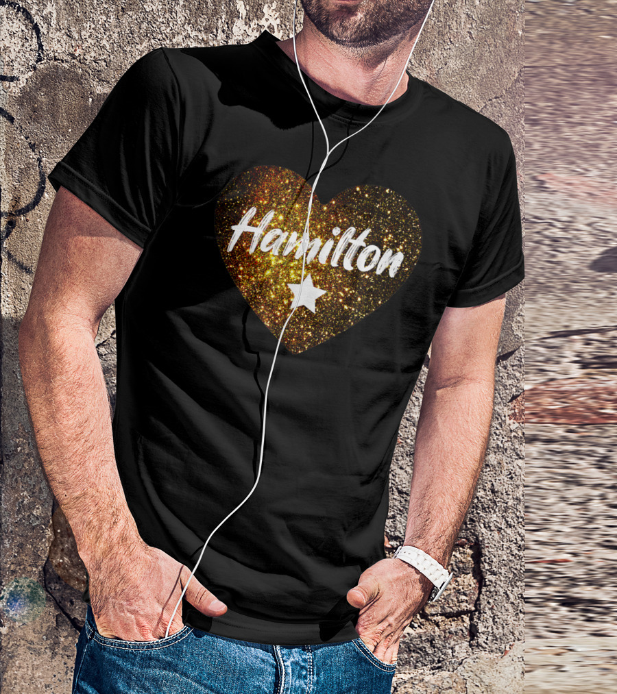 Hamilton Heart Star Gold Sparkle T-Shirt