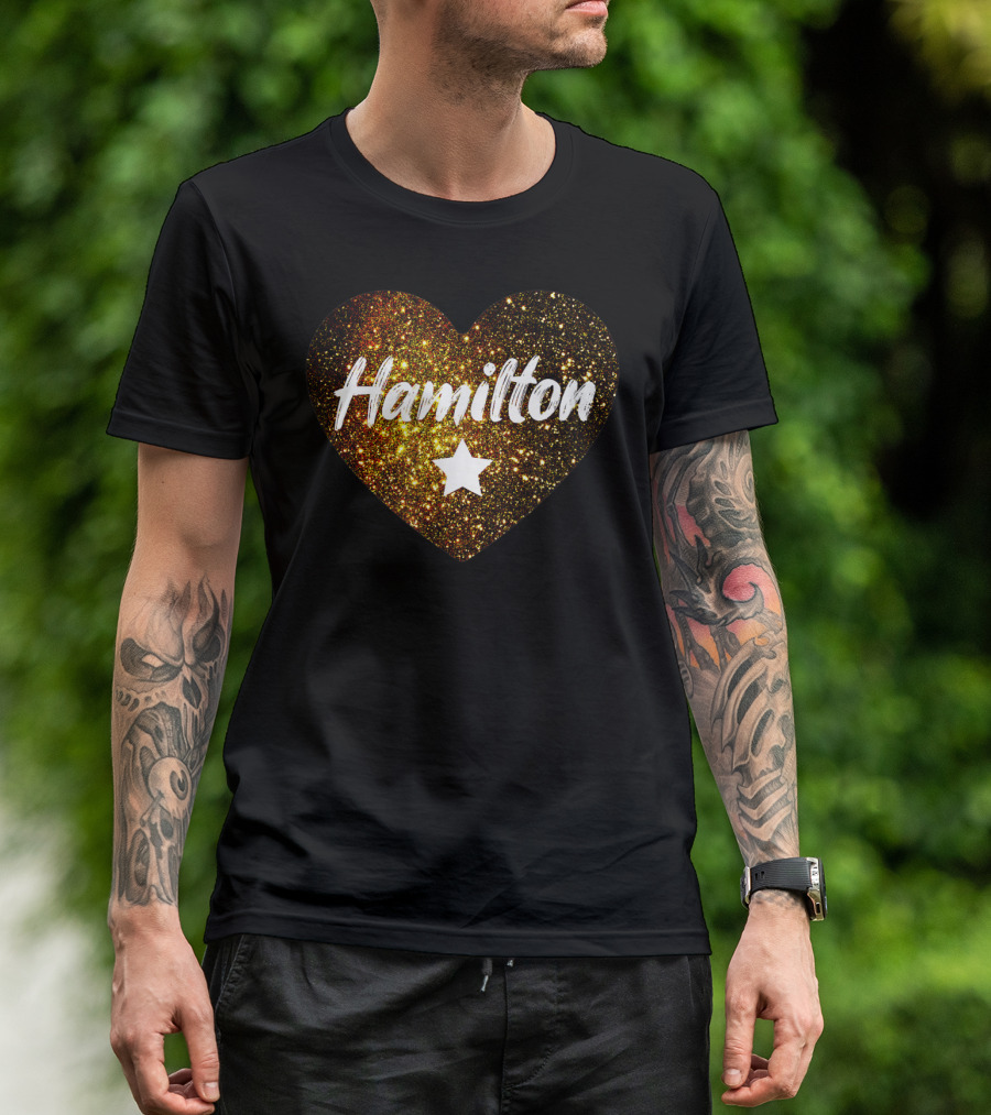 Hamilton Heart Star Gold Sparkle T-Shirt