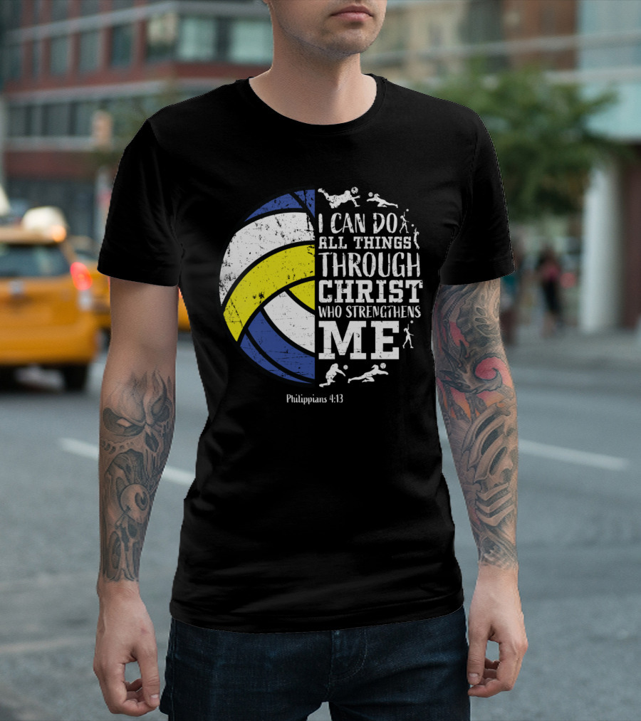 Volleyballsn Youthns I Can Do All Things Through Christ Who Strengthens Me Philippians 4:13 T-Shirt