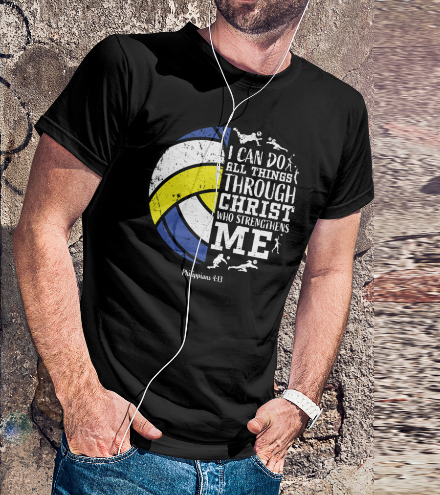 Volleyballsn Youthns I Can Do All Things Through Christ Who Strengthens Me Philippians 4:13 T-Shirt