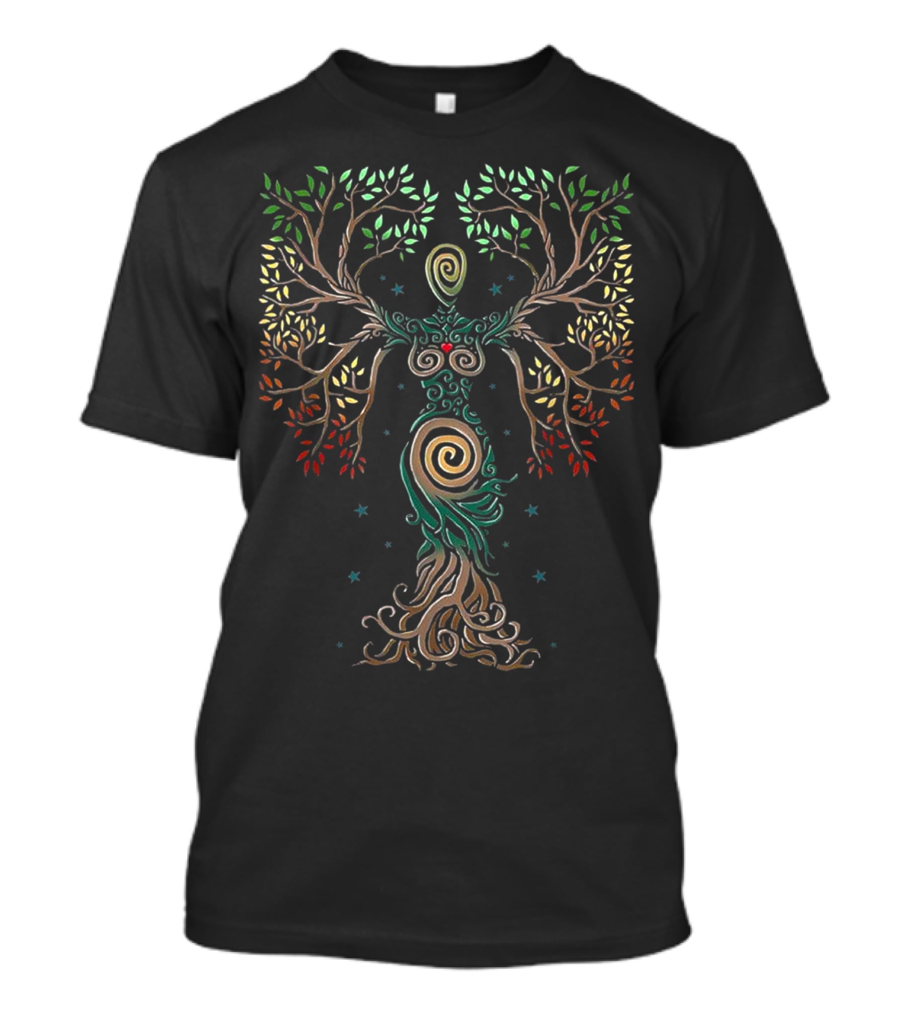 Tree Of Life Woman With Floral Design Elements T-Shirt