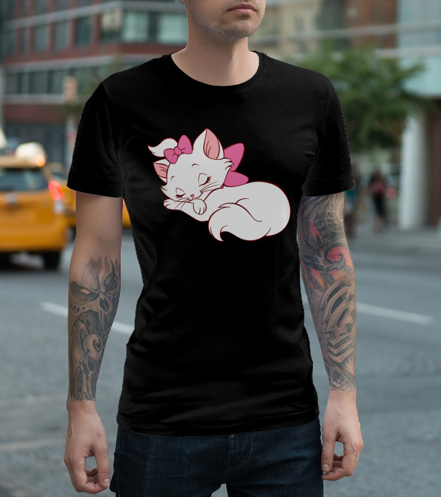 WoMarie Marie Cat Aristocats Kitty Cartoon T-Shirt