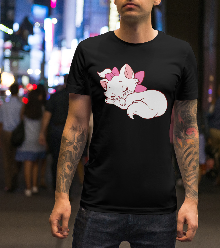WoMarie Marie Cat Aristocats Kitty Cartoon T-Shirt
