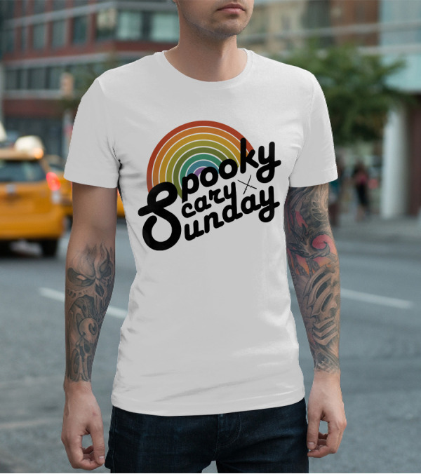CoryxKenshin Spooky Scary Sunday Retro Rainbow T-Shirt