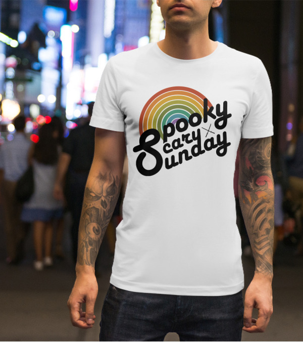 CoryxKenshin Spooky Scary Sunday Retro Rainbow T-Shirt