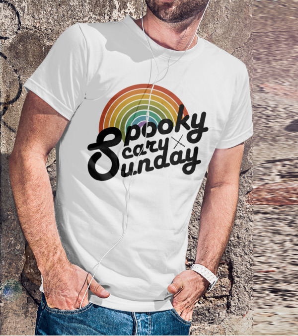 CoryxKenshin Spooky Scary Sunday Retro Rainbow T-Shirt