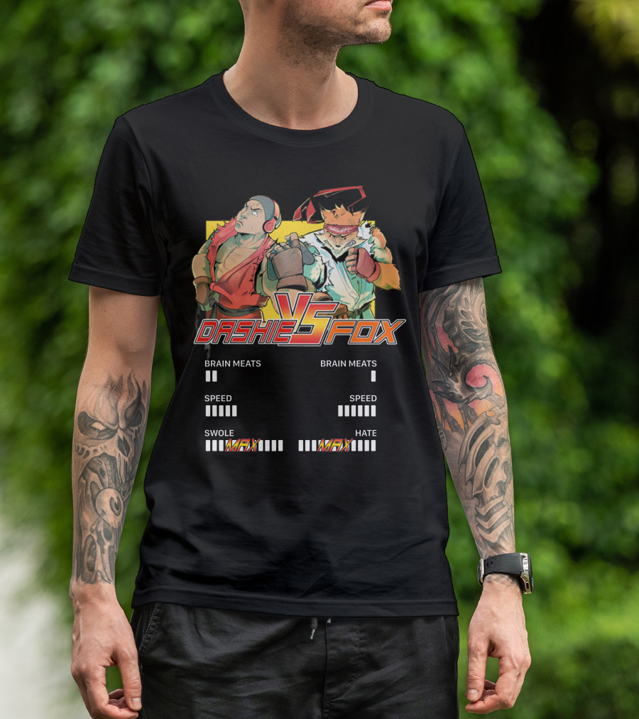 Dashie VS Fox Fighter Brain Meats Speed Swole Hate T-Shirt