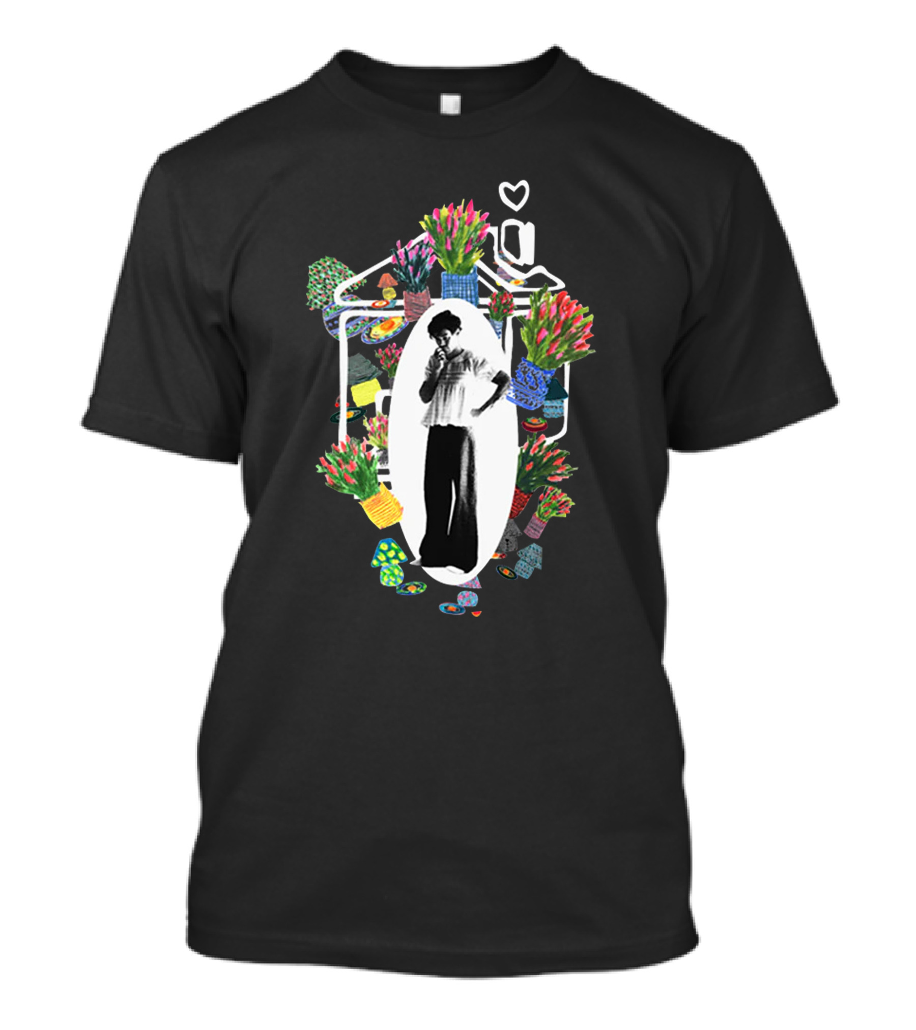 Harry's House Flower Collage Heart Symbol Vintage Photo T-Shirt