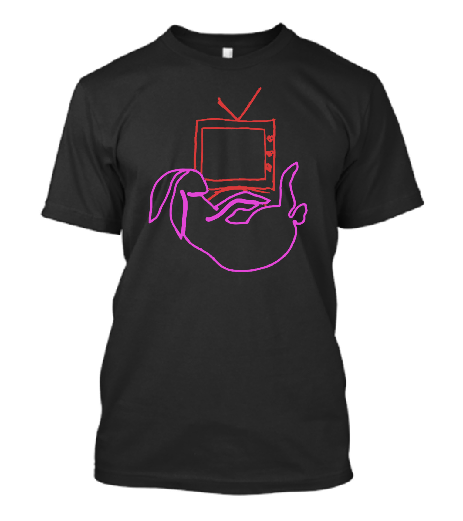 Love On Tour Bunny TV Neon T-Shirt