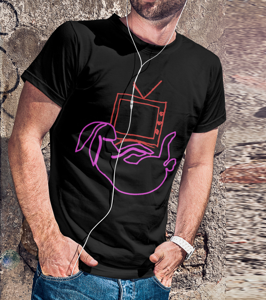 Love On Tour Bunny TV Neon T-Shirt