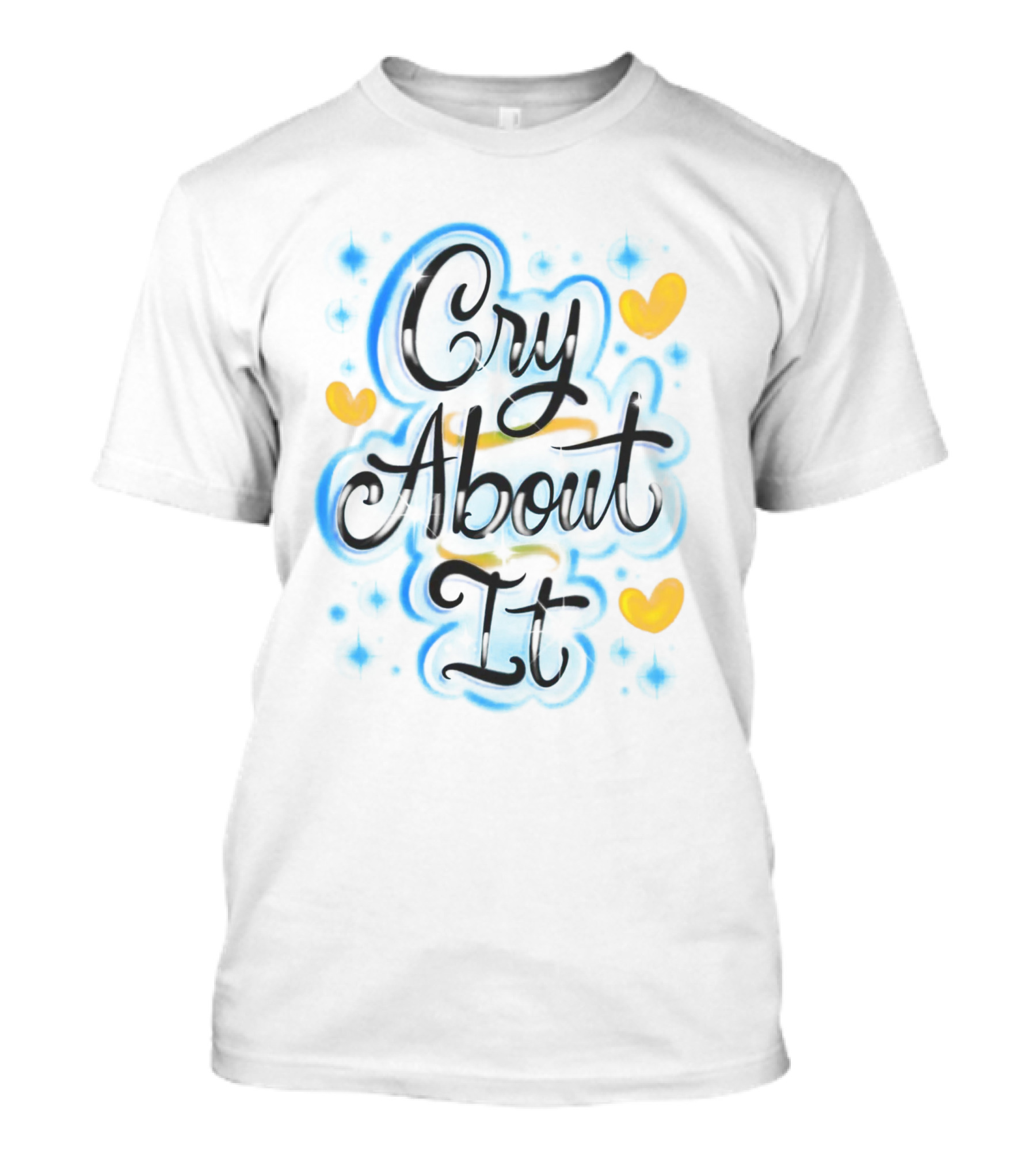 SZA Cry About It Blue And Yellow Hearts T-Shirt