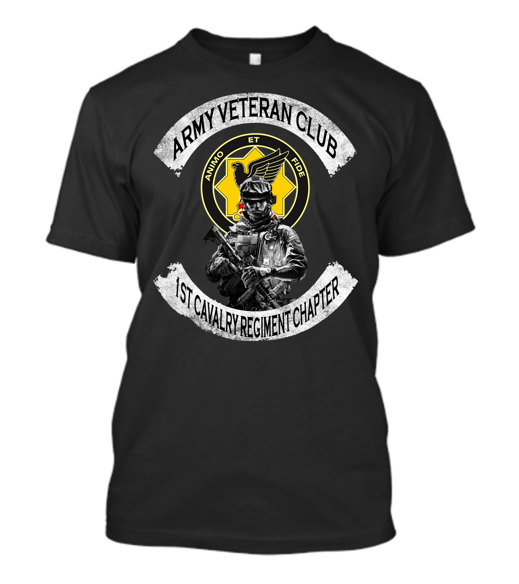 Army Veteran Club Animo Et Fide 1St Cavalry Regiment Chapter T-Shirt