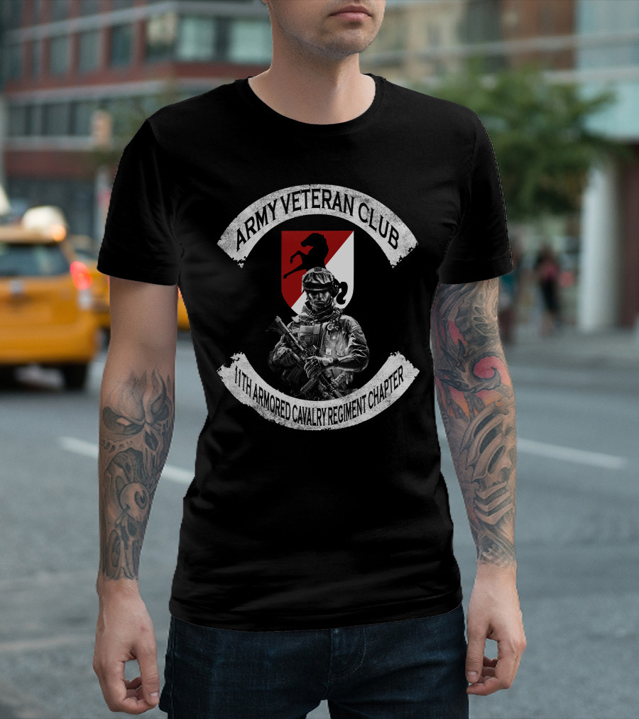 Army Veteran Club 11Th Armored Cavalry Regiment Chapter T-Shirt