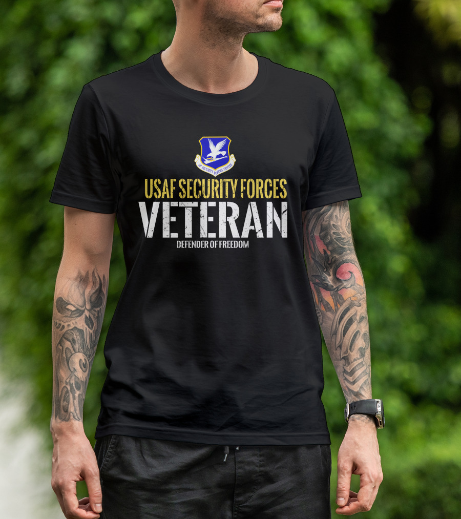 Usaf Security Forces Veteran Defender Of Freedom T-Shirt