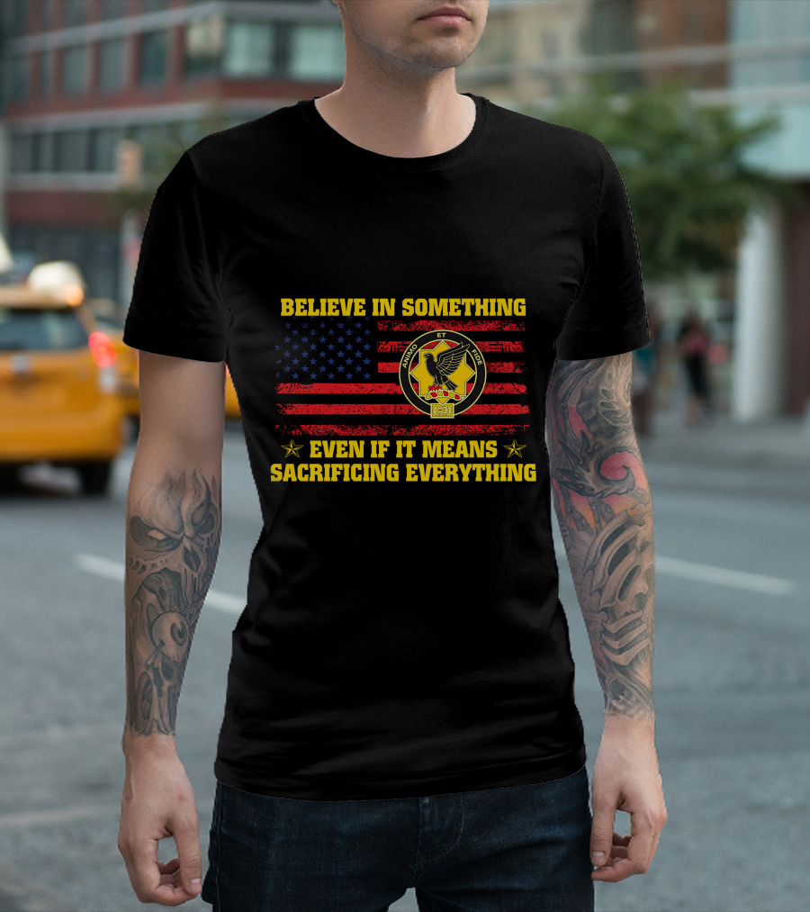 Believe In Something Even If It Means Sacrificing Everything United States Flag Rino Et Ide Stars And Eagle T-Shirt
