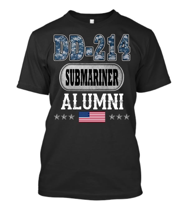 Dd-214 Submariner Alumni American Flag Stars T-Shirt