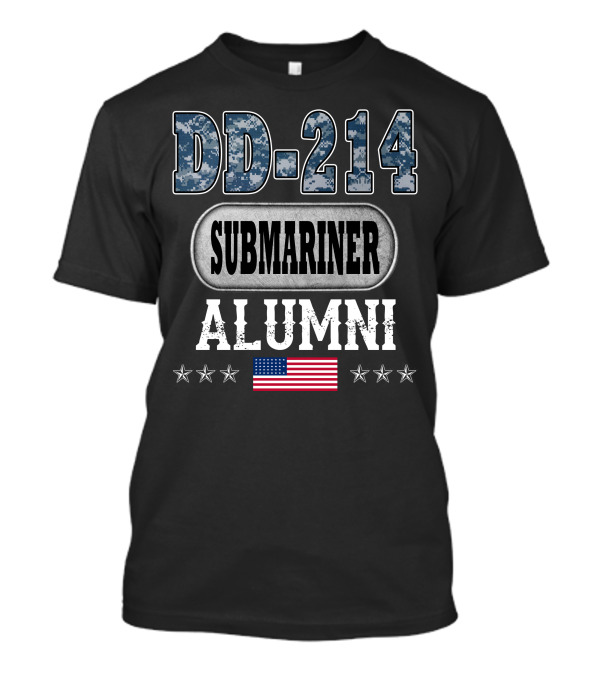 Dd-214 Submariner Alumni American Flag Stars T-Shirt