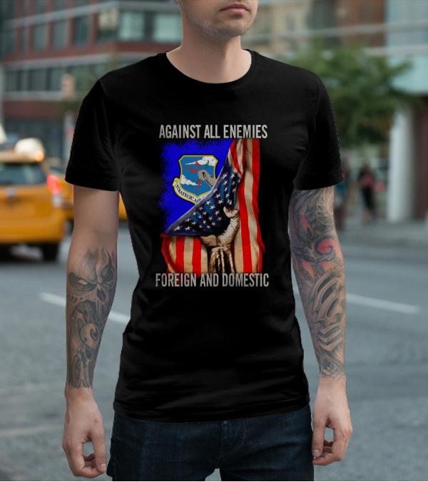Against All Enemies Foreign And Domestic Strategic Air Command T-Shirt