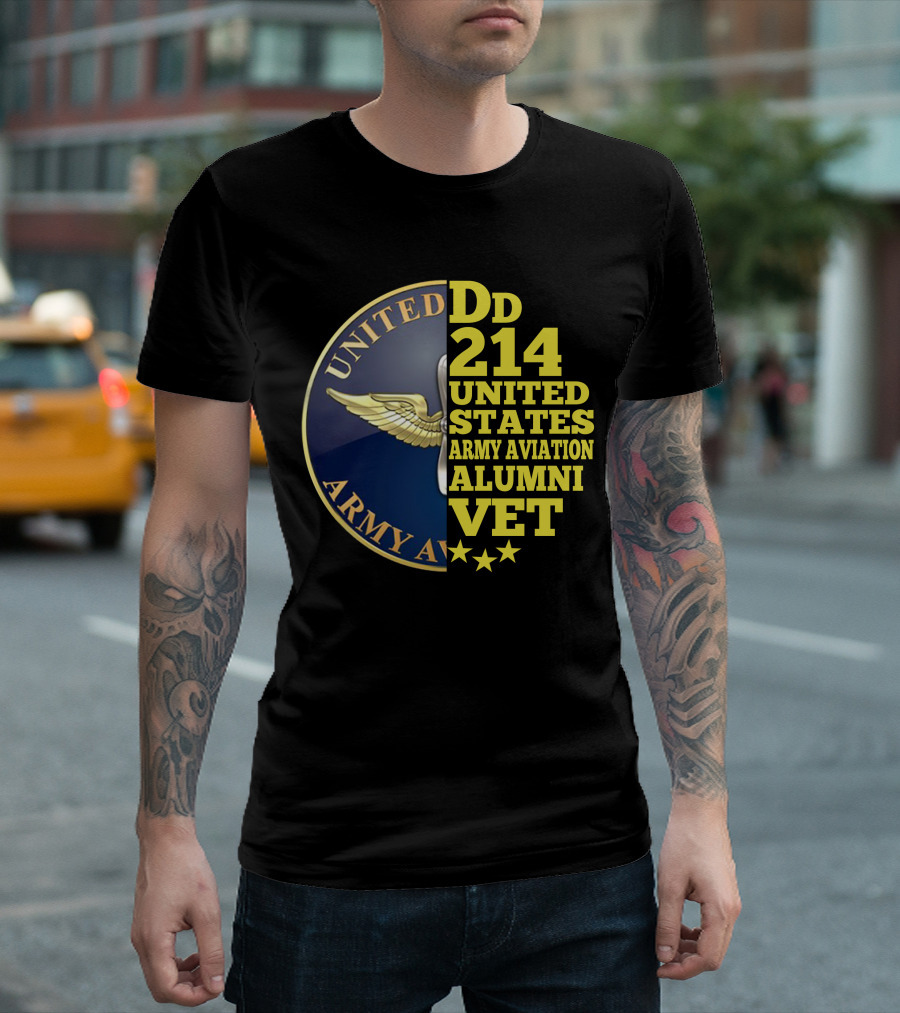 Dd 214 United States Army Aviation Alumni Vet Stars T-Shirt