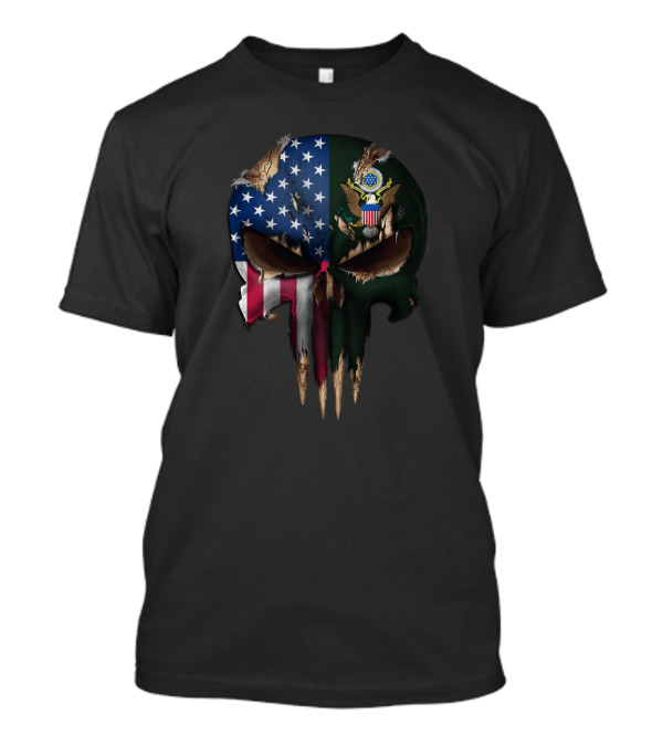 American Flag Skull With Great Seal Of The United States T-Shirt
