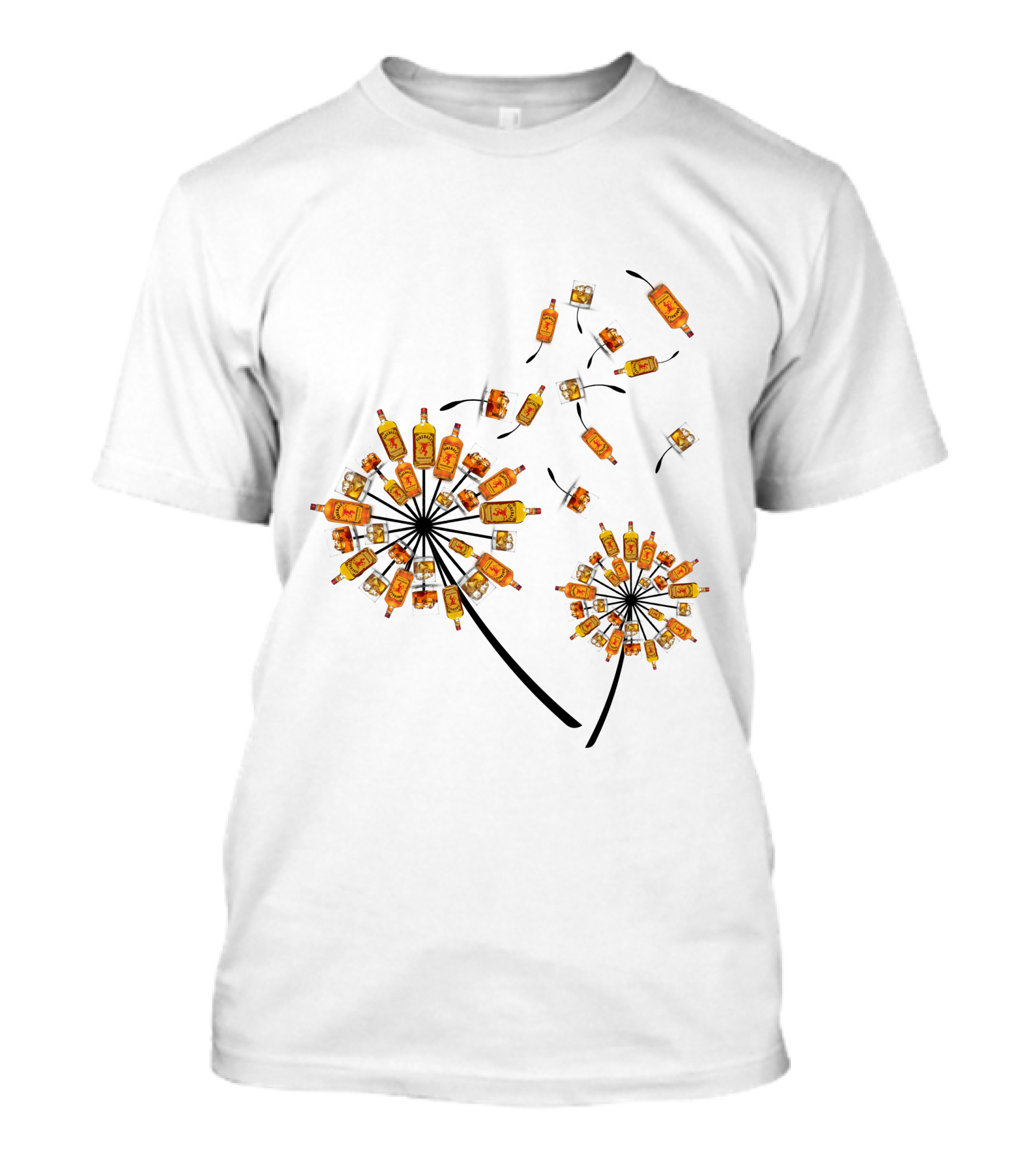 Fireball Whisky Dandelion Bottles Bloom Tvm386 T-Shirt