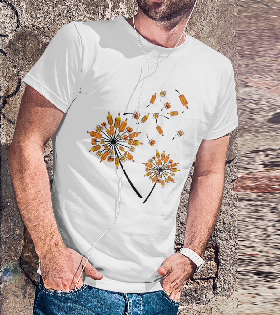 Fireball Whisky Dandelion Bottles Bloom Tvm386 T-Shirt