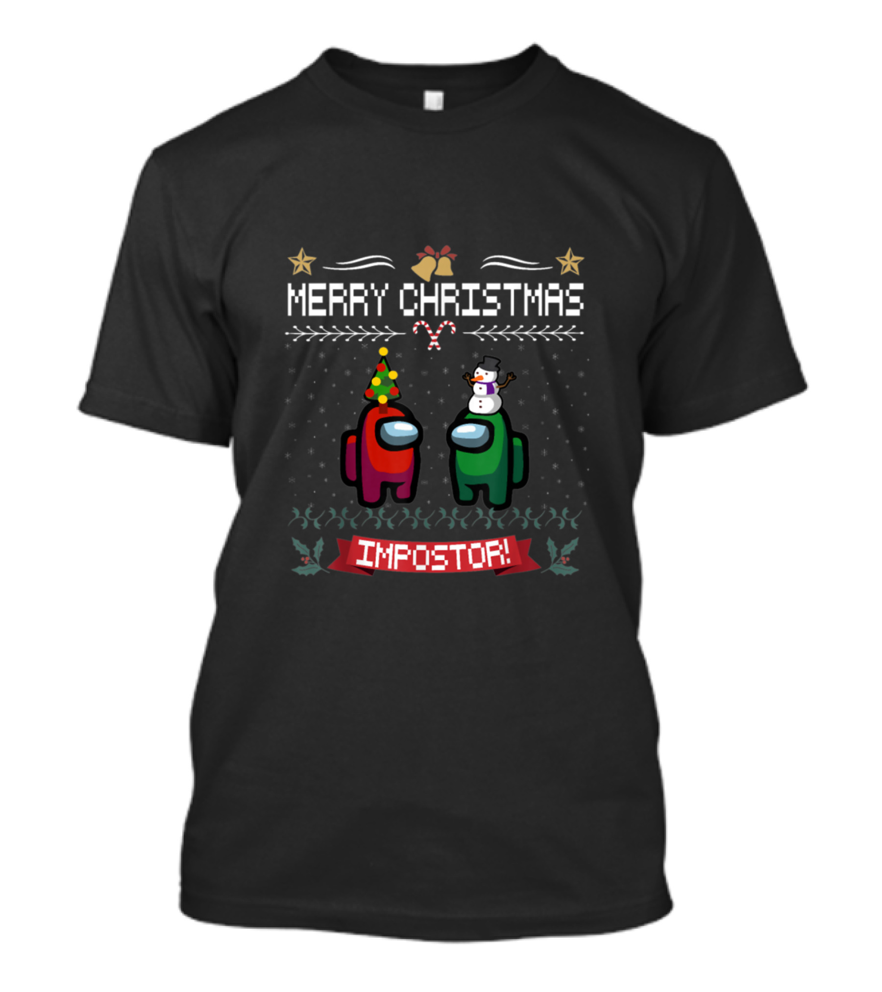 Merry Christmas Impostor Among Us Sus Ugly T-Shirt