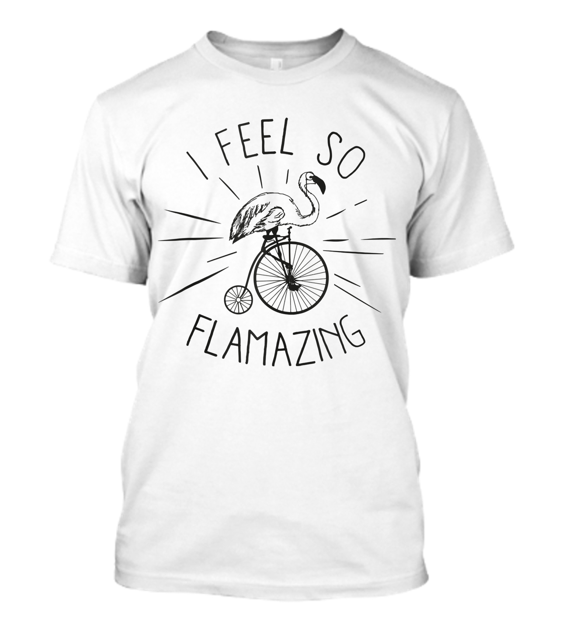 I Feel So Flamazing Flamingo On Bicycle Fun Humor T-Shirt