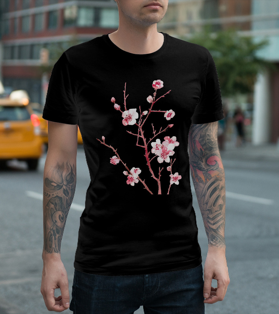 Cherry Blossom Flowers Watercolor T-Shirt