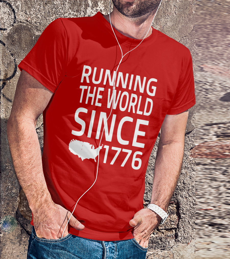 Running The World Since 1776 USA Map T-Shirt