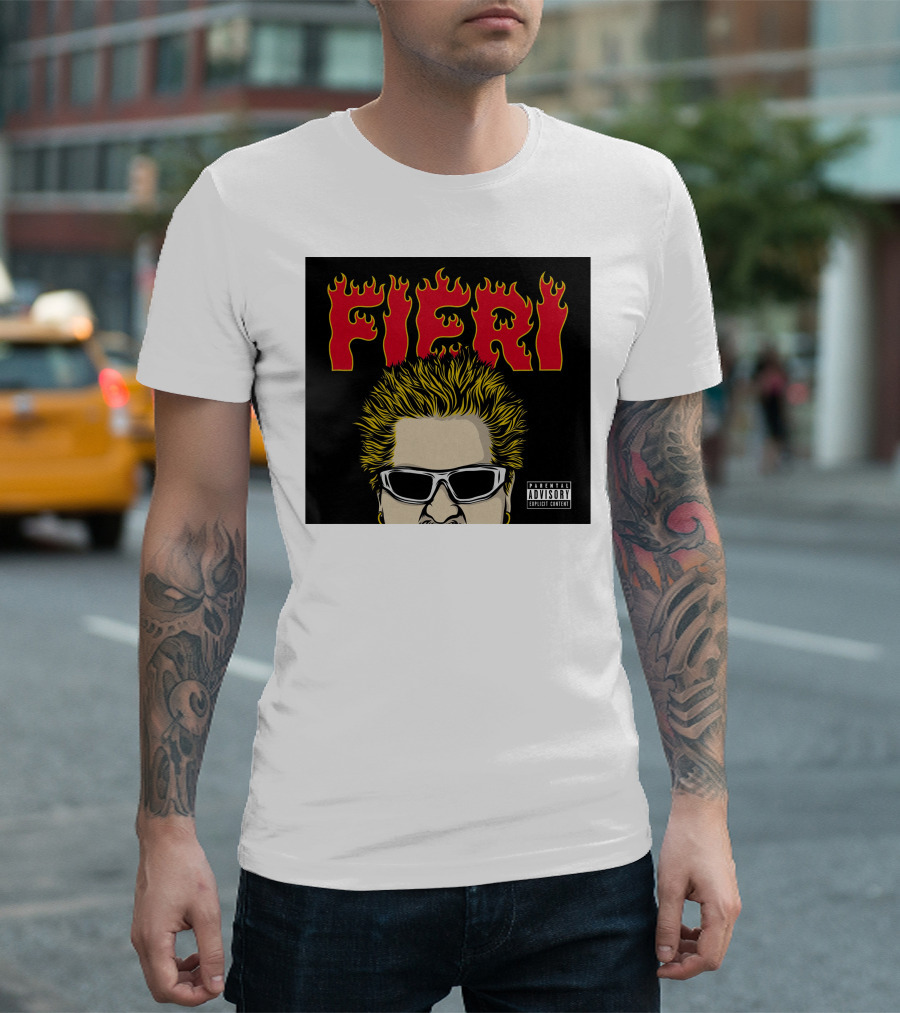 Fieri Flavortown Guyfieristore Merch Retro Flames Sunglasses T-Shirt