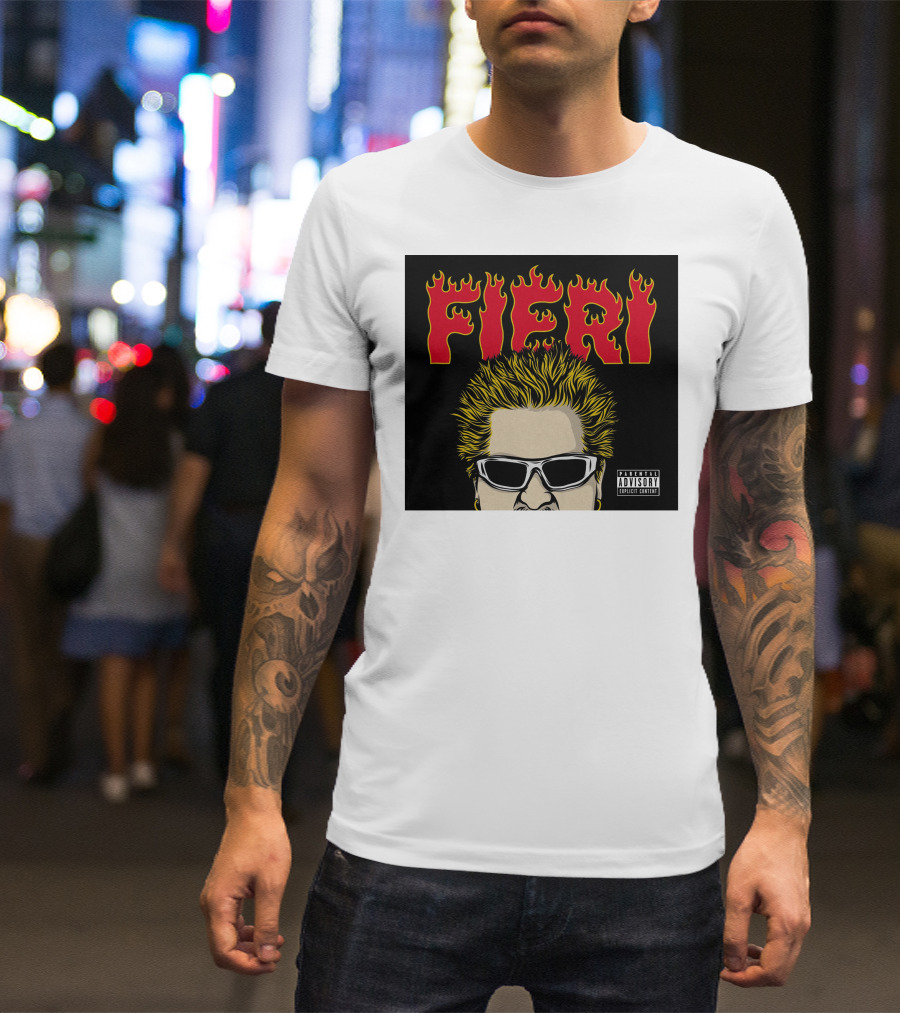 Fieri Flavortown Guyfieristore Merch Retro Flames Sunglasses T-Shirt
