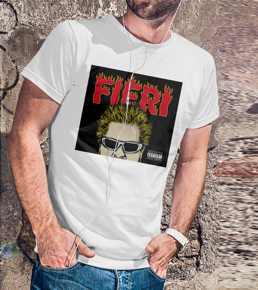 Fieri Flavortown Guyfieristore Merch Retro Flames Sunglasses T-Shirt