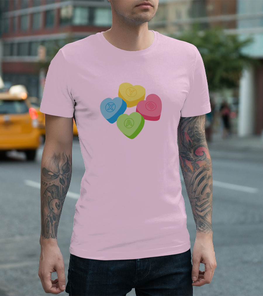 Valentine's Candy Hearts X Y A B T-Shirt