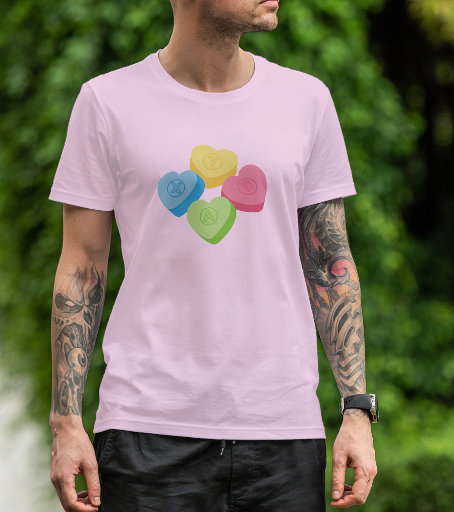 Valentine's Candy Hearts X Y A B T-Shirt