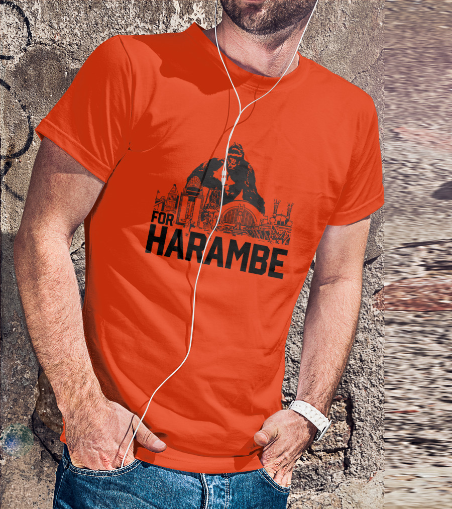 For Harambe Cincinnati Skyline Iconic Gorilla T-Shirt