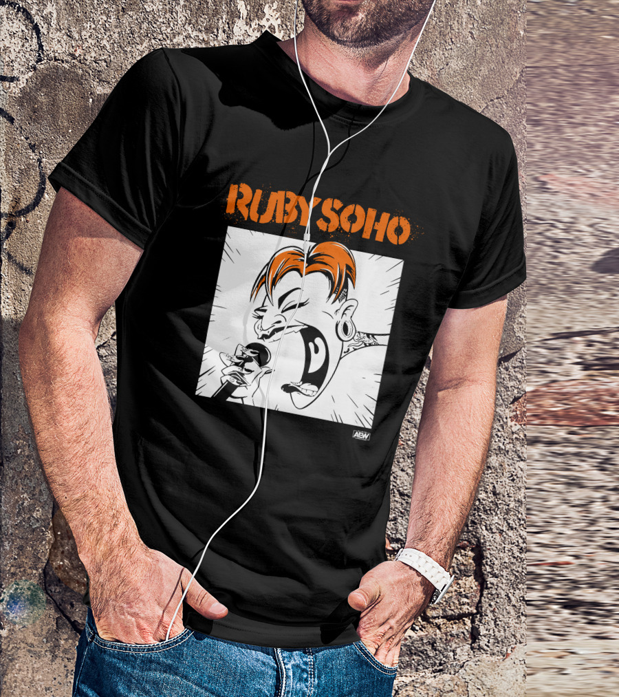 Ruby Soho AEW All Elite Wrestling Merch Scream Tattoo Mic Iconic T-Shirt