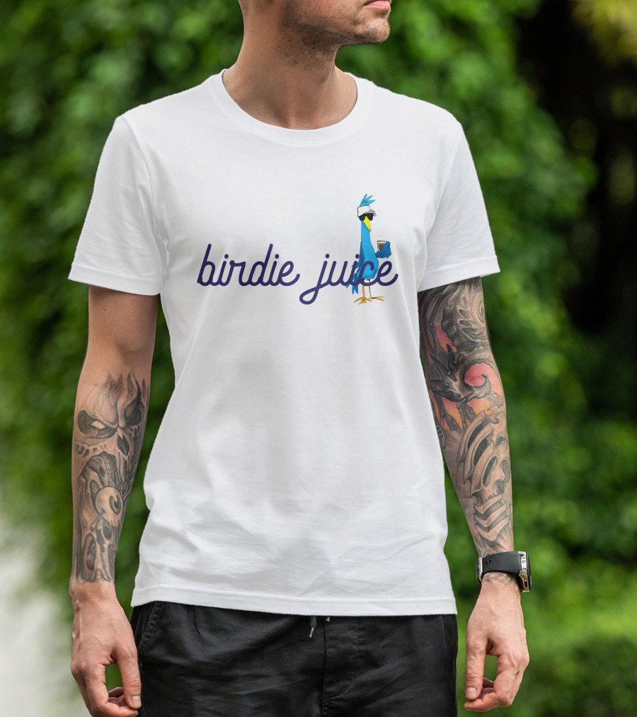 Colt Knost Birdie Juice Script Golf Bird Character T-Shirt