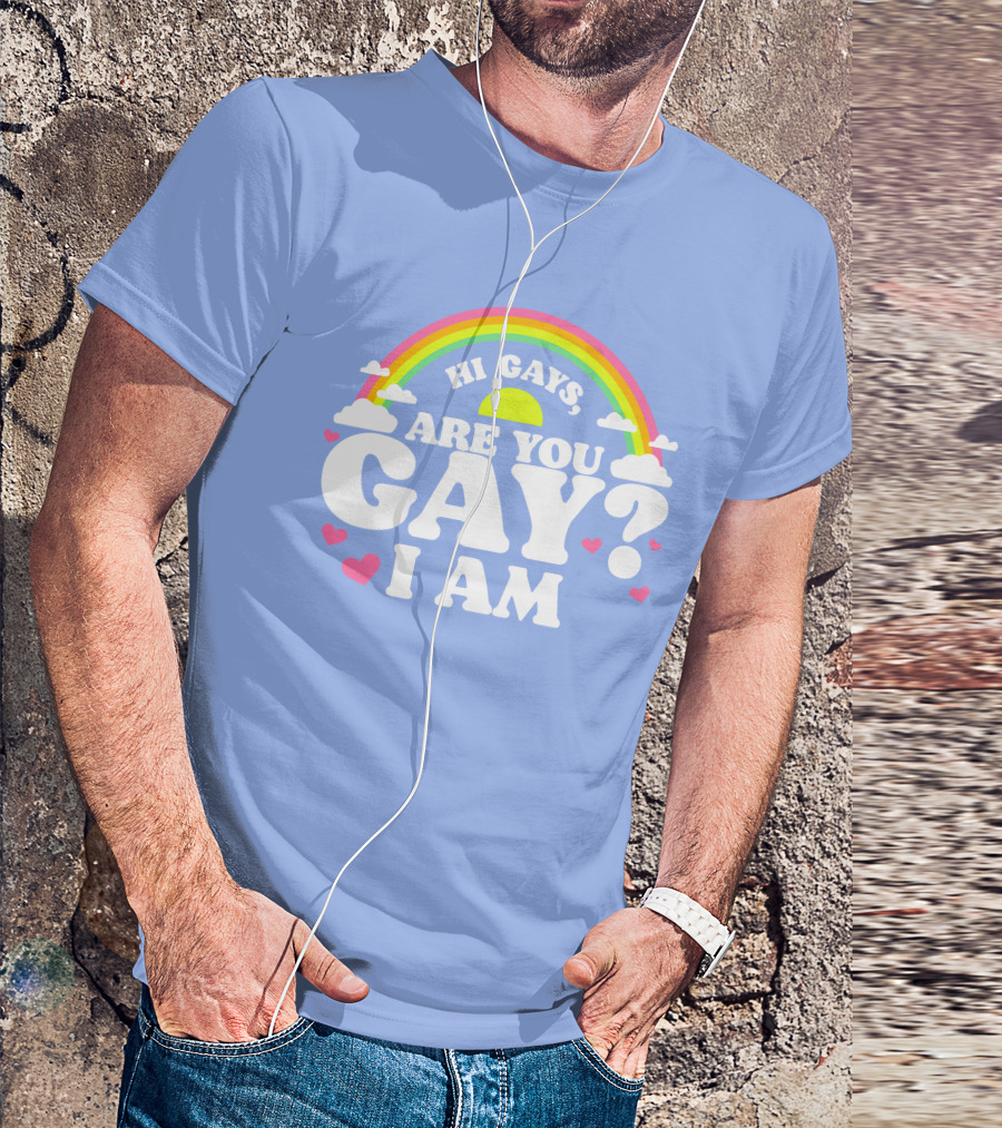 Chrissy Chlapecka Merch Hi Gays Are You Gay I Am With Rainbow And Hearts T-Shirt
